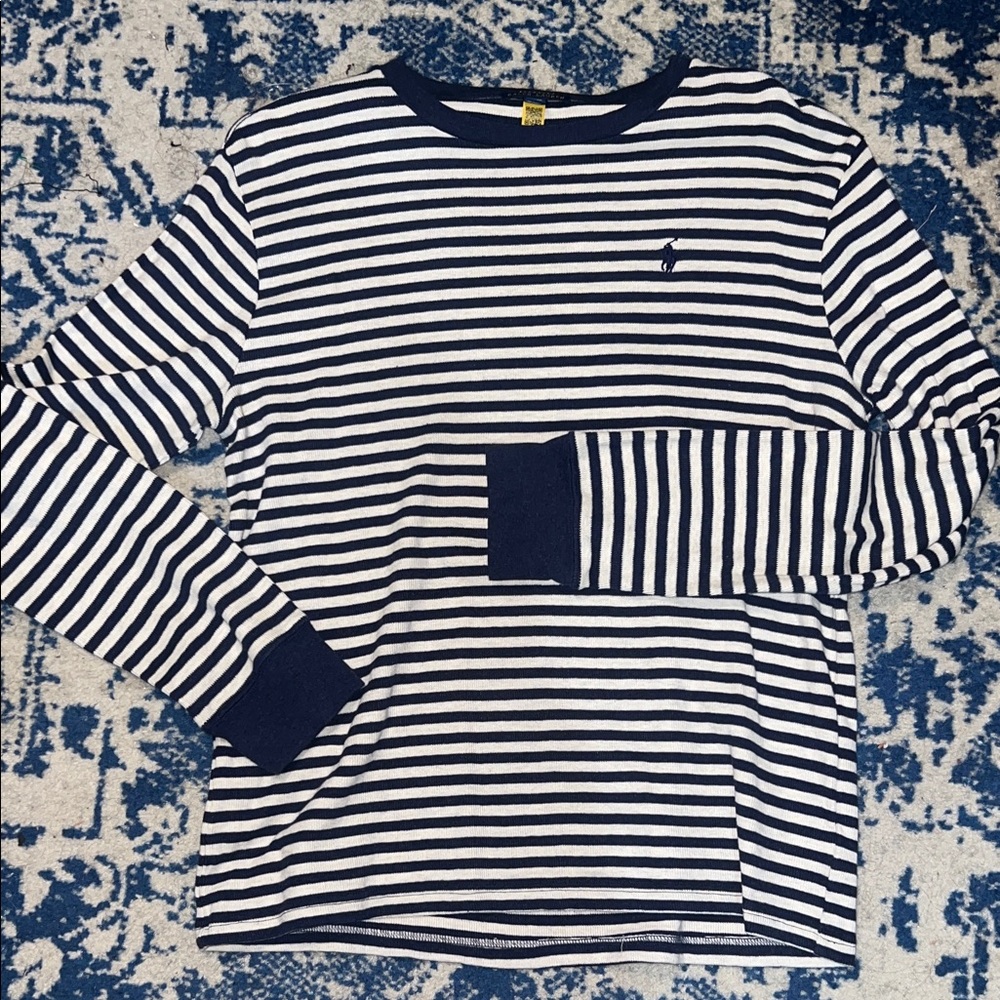 Polo by Ralph Lauren Boys Navy and White Striped Sweater